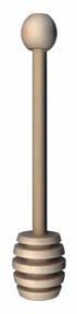 Wooden Honey Dipper with Knob - 6 1/2 inch Hardwood