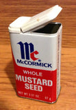 Vintage McCormick Whole Mustard Seed Tin - 1980
