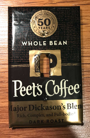 Handmade Peet's Coffee Major Dickason's Blend Single Toggle Light Switch Cover