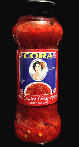 Cora Hot Crushed Cherry Peppers - 8.3 oz Glass Jar