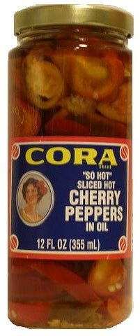 Cora "So Hot" Sliced Hot Cherry Peppers in Oil - 12 oz