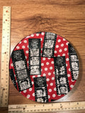 Handmade 8 inch Round Decorative Fabric Backed Betty Boop Glass Plate