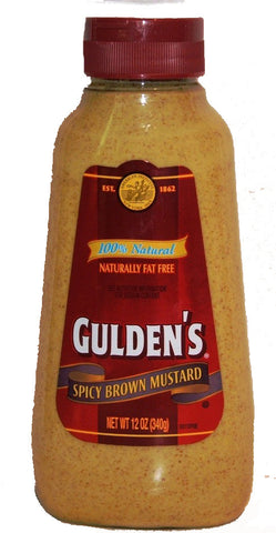 Gulden's 100 % Natural Spicy Brown Mustard - 12 oz Squeeze Bottle