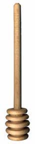 Wooden Honey Dipper - 6 1/2 inch Hardwood