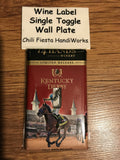 Handmade 14 Hands Kentucky Derby Red Blend Wine Label Single Toggle Light Switch Cover